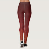 Leggings Rouge Orange ombre rustique rayé (Dos)