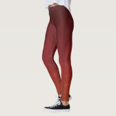 Leggings Rouge Orange ombre rustique rayé (Gauche)