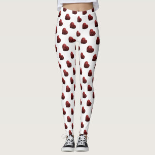 Leggings Rouge pailleté Glamour scintille motif de cœur bla