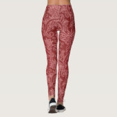 Leggings Rouge Paisley Damask Designer Floral Classic (Dos)