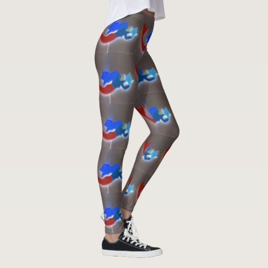 Leggings rouge-queue bleue mermaigre gris (Droite)