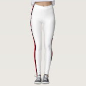 Leggings Rouge rayé blanc (Devant)