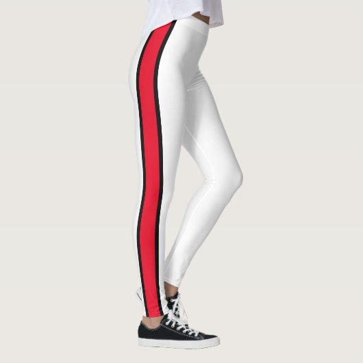 Leggings Rouge rayé blanc (Droite)