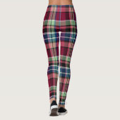 Leggings Rouge, rose et bleu plaid (Dos)