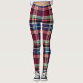 Leggings Rouge, rose et bleu plaid (Devant)