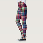 Leggings Rouge, rose et bleu plaid (Gauche)