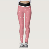 Leggings Rouge Rose Noir Blanc Points (Devant)