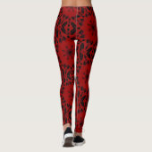 Leggings Rouge sang noir conception géométrique audacieuse (Dos)