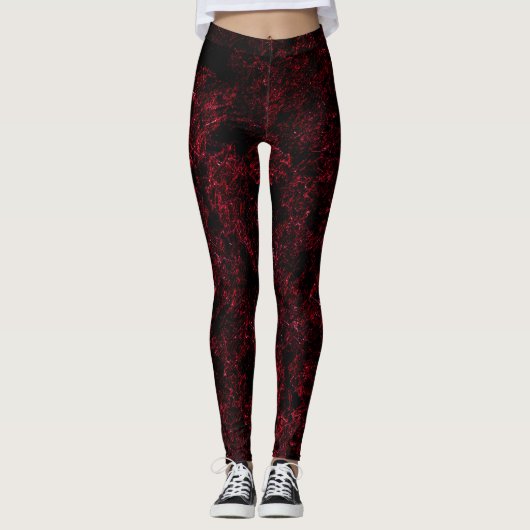 Leggings Rouge spongieux rustique sur arrière - plan rouge (Devant)
