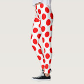 Leggings Rouge sur blanc grand format Pois (Gauche)