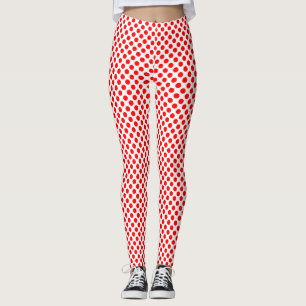 Leggings Rouge sur blanc Pois de petite taille