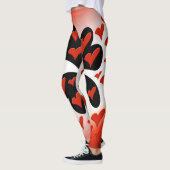 Leggings Rouge sur les coeurs noirs (Gauche)