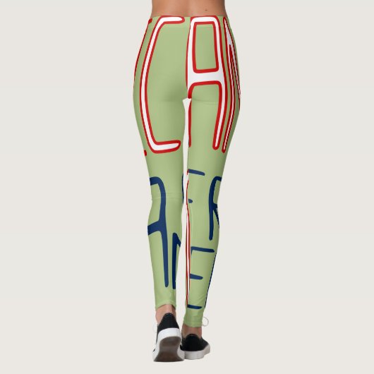 Leggings Rouge Vert Blanc Bleu Noir Femmes Africaines Améri (Dos)