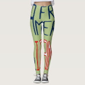 Leggings Rouge Vert Blanc Bleu Noir Femmes Africaines Améri (Devant)