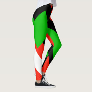 Leggings Rouge Vert Blanc Noir Bloc de couleur 4Joséphine