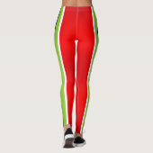 Leggings Rouge vert et blanc avec joyeux texte de Noël (Dos)