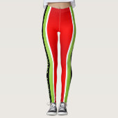 Leggings Rouge vert et blanc avec joyeux texte de Noël (Devant)