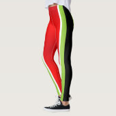 Leggings Rouge vert et blanc avec joyeux texte de Noël (Gauche)