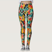Leggings Rouge vert jaune noir (Devant)