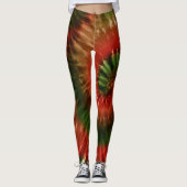 Leggings Rouge Vert & Or Psychedélique Tie Dye Noël (Devant)