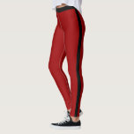 Leggings rouges à bande noire ou choisir des coule<br><div class="desc">Couleurs personnalisées - Sports Black Side Stripe Red Leggings - MIGNED Design - ou Choisissez / Ajoutez votre bande et vos Leggings Coloris avec outil de personnalisation!</div>