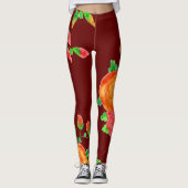 Leggings rouges à grange foncée (Devant)