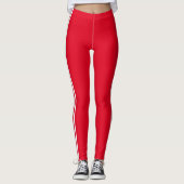 Leggings rouges à rayures blanches - Choisir les c (Devant)