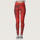 Leggings rouges avec Arbres Design - Choisir la co (Devant)