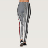 leggings rouges et gris texturés 3D (Dos)