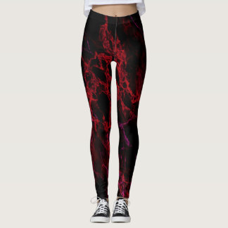 Leggings rouges et noirs chauds