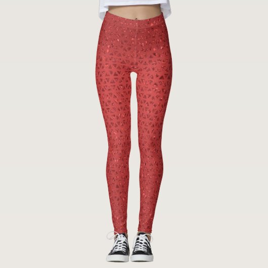 Leggings rouges étincelants (Devant)