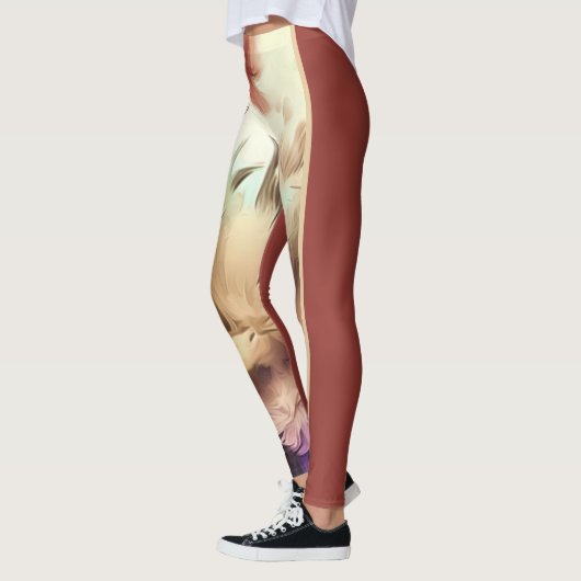 Leggings rouges fleuris et foncés (Gauche)