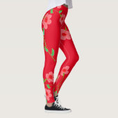 Leggings rouges floraux roses (Droite)