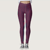 Leggings Rouges foncés et rayures vert foncé (Devant)