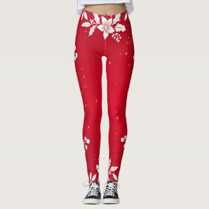 Leggings ROUGES HOLLY MOTIFS IMPRIMÉS