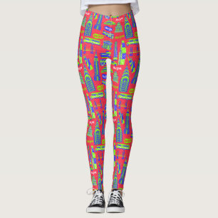 Leggings rouges Motifs de New York