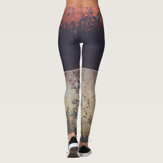 Leggings rouille brun rouge Abstrait (Dos)