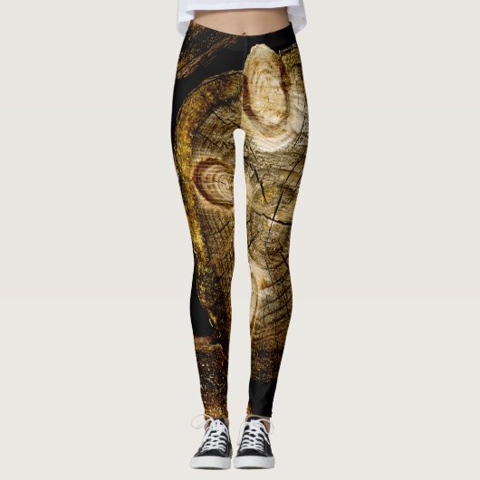Leggings Rouleau de journal rustique (Devant)