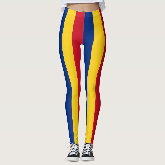 Leggings Roumanie Couleurs du drapeau national Verticalemen (Devant)