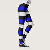 Leggings Royal Bleu Noir & Argent Horizontalement rayé (Droite)