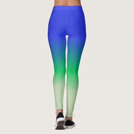 Leggings Royal Blue Emerald Sage Green Ombre (Dos)
