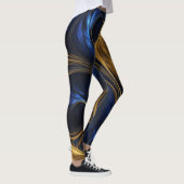 Leggings Royal Blue Gold Abstrait Swirl (Droite)