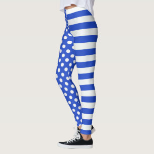 Leggings Royal Blue Pois and Stripes par STaylor