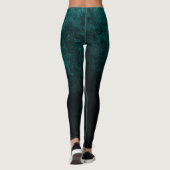 Leggings Royal Damask Design Turquoise (Dos)