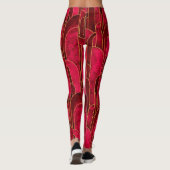 Leggings Royal Red and Gold Art Déco Motif (Dos)