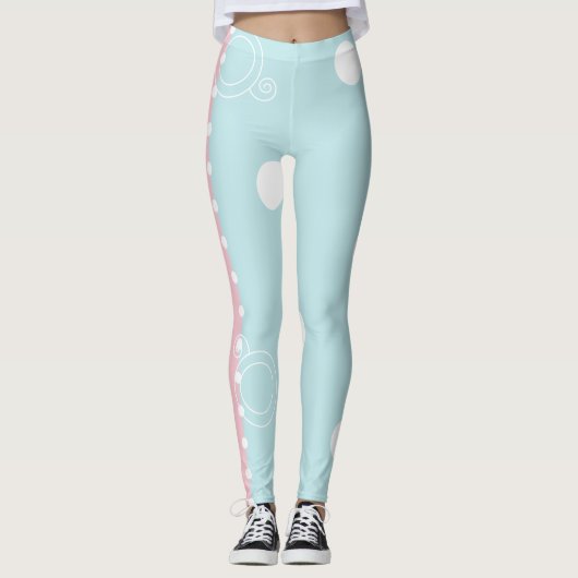 Leggings roze/blauw inktontwerp (Voorkant)