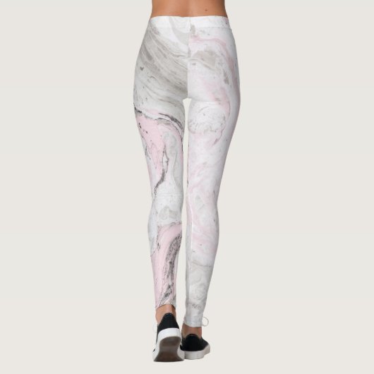 Leggings roze en grijs marmereffect (Achterkant)