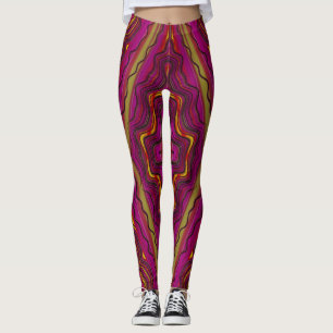 Leggings ~ roze geel ~ Origineel