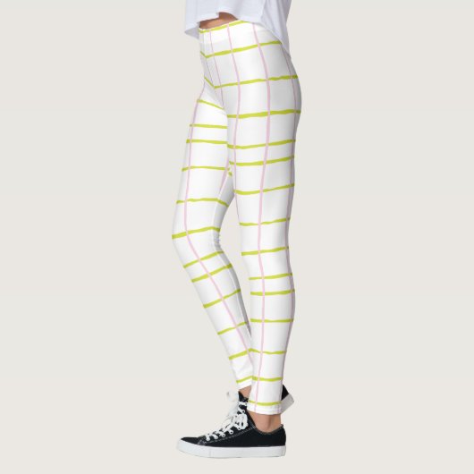Leggings Roze/Groen geruite Ontwerp (Links)