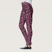 Leggings roze zwarte Willekeurige Skulls Pattern (Links)